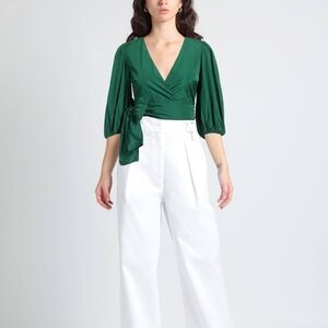 Red VALENTINO Green Wrap Top. SZ 6